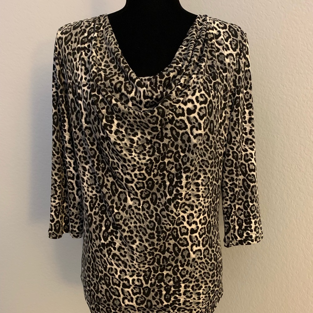 Ellen Tracy Leopard Print Top